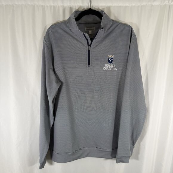 Peter Millar Other - New Peter Millar Kansas City Royals Charity Sweater Men Large White Blue Striped